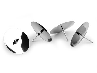 Bodce na svíčky Ø6 cm - 4 ks - 1 stříbrná