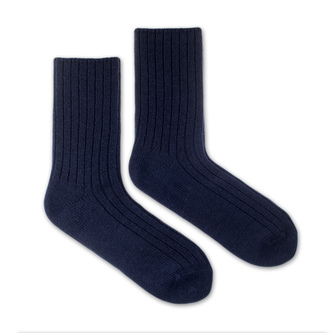 Vlněné ponožky Vlnáč žebrovaný modrý Modré S (35-38)