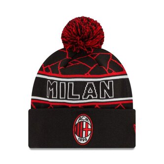 Zimní čepice AC MILAN vintage černá s bambulí