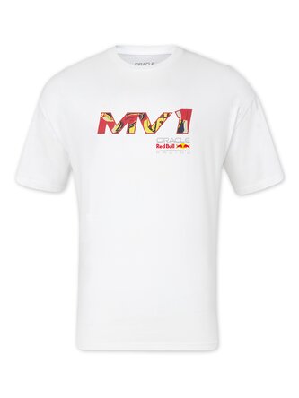 Fanouškovské tričko Max Verstappen - Red Bull Racing F1 bílé - XS