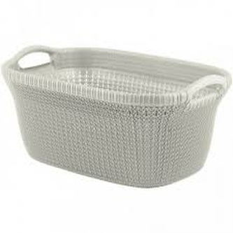 Koš na čisté prádlo KNIT 40L bílý