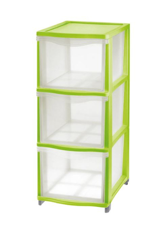 Zásuvka COVER LINE HIGH 3x 13,5L, transp/zelená