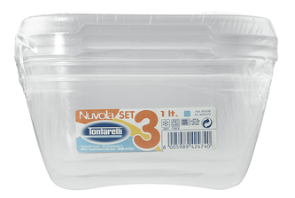 Dóza na potraviny NUVOLA 3x1 l čtverec bílá