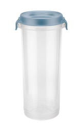 Dóza NOSTALGIA 2,25L s klipy transp/modrá