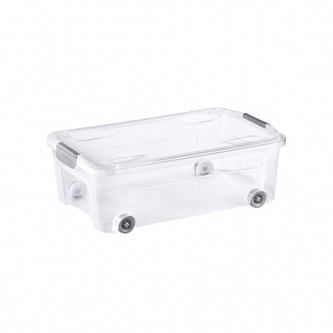 Úložný box DODO STOCK-BOX s víkem, kolečka 56,4L  transparent;79X59XH16.9CM
