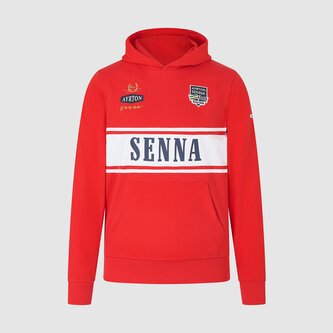 Ayrton Senna mikina Legend červená s kapucí - XL