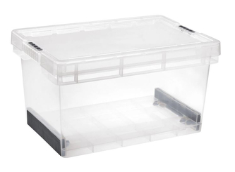 Úložný box EVOLUTION s víkem - 45 l transp/grafit