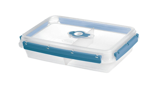 Dóza na potraviny FRESH SYSTEM 2 l obdélník, s ventilem a přepážkou transp/modrá