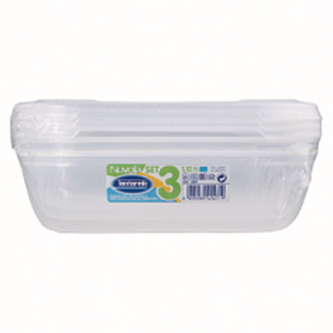 Dóza na potraviny NUVOLA 3x1,15 l obdélník bílá