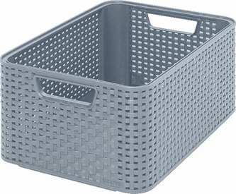 Úložný box RATTAN Style2  M -světle šedá