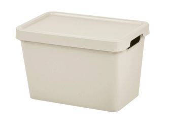 Úložný box MAYA S s víkem - 6,4 l krémová