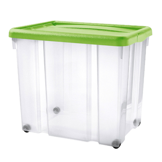 Úložný box s kolečky PUZZLE 80 l transparent/grafit