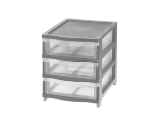 Zásuvka COVER LINE LOW 3x 5,5L, transp/grafit