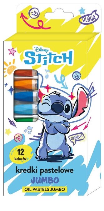 Kredki pastelowe Jumbo 12 kolorów Stitch