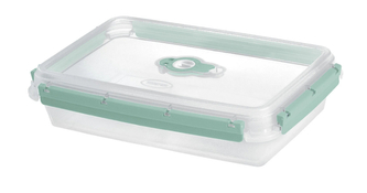 Dóza na potraviny FRESH SYSTEM 2 l obdélník, s ventilem transp/zelená