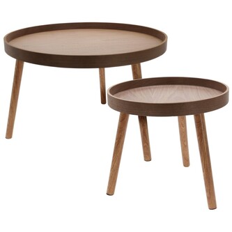 HOMESTYLING Odkládací stolek sada 2 ks borovice tmavě hnědá KO-KR8200310