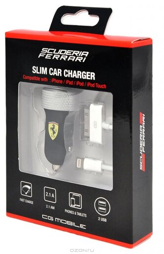 Scuderia Ferrari auto nabíječka Iphone černá