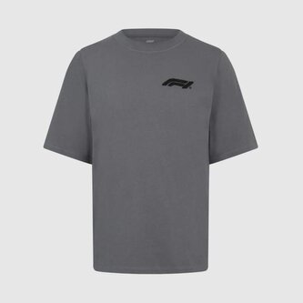Volnočasové tričko Formule 1 s malým logem F1 šedé - XL