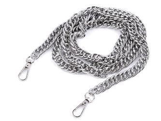 Řetízek na kabelky s karabinou délka 120 cm - 10 ks - 1 nikl