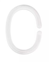 Kroužky na sprchový závěs 12 ks, plast, bílá
