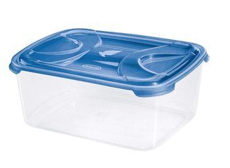 Dóza na potraviny NUVOLA 5 l obdélník transparentní/modrá