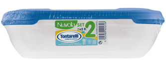 Dóza na potraviny NUVOLA 2x2 l obdélník 2x2L modrá