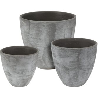 PROGARDEN Keramické květináče sada 3 ks šedá KO-066900340