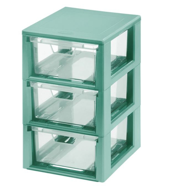 Zásuvka LINEA MICRO 3x 1,3L šedozelená