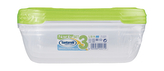 Dóza na potraviny NUVOLA 3x1,15 l obdélník transparetní/zelená
