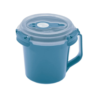 Dóza na potraviny FRESH SYSTEM 0,64 l, hrnek s uchem a ventilem modrá