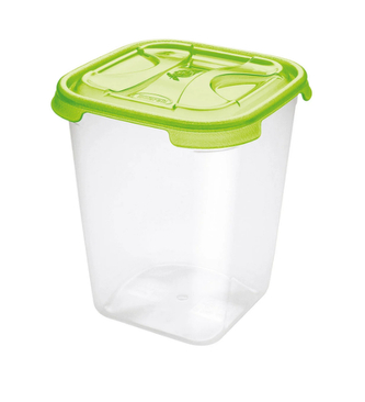Dóza na potraviny NUVOLA 4,75 l čtverec transparentní/zelená