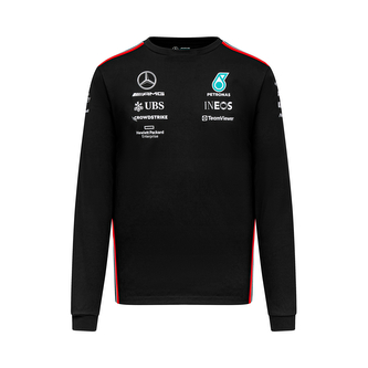 Mercedes AMG Petronas F1 týmové triko dlouhý rukáv AMG černé - L