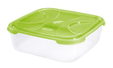 Dóza na potraviny NUVOLA 7 l čtverec transparentní/zelená