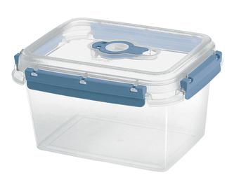 Dóza na potraviny FRESH SYSTEM 1,5 l obdélník, s ventilem transparent/modrá