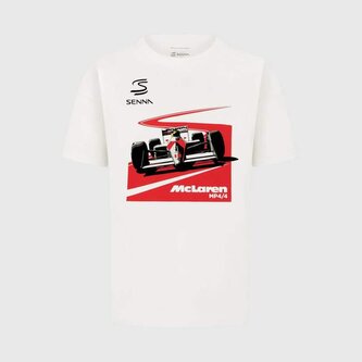 Tričko McLaren F1 Legend s motivem Ayrtona Senny bílé - XXXL