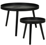 HOMESTYLING Odkládací stolek sada 2 ks borovice černá KO-KR8200300