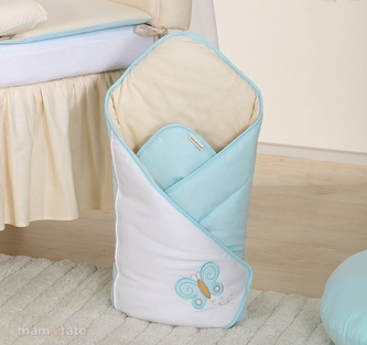 Zavinovačka LUX s vyztuženými zády - Motýlek  - modrá, béžová