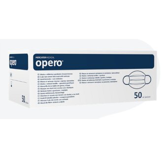 Chirurgická ústenka z netkané textilie s gumičkami třívrstvá modrá 50ks