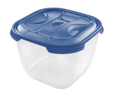 Dóza na potraviny NUVOLA 3 l čtverec transparentní/modrá