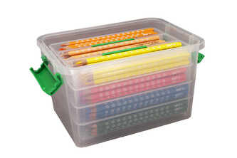 Pastelky trojboké EDU, tuha průměr 2,9 mm, 216 ks (18 x 12 barev), PP box