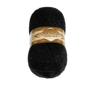 Příze ANGORA GOLD SIMLI - Černá - 100g / 500 m