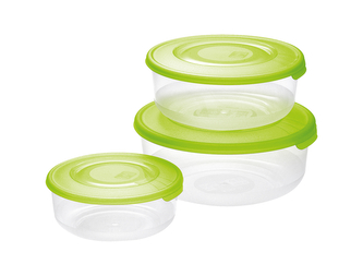 Set dóz na potraviny FAMILY 3ks zelená