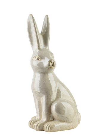 MAVE BEIGE Figura zając ceramiczna 19x18x40,5cm