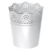 Květináč s krajkou Lace bílý, varianta 13,5 cm