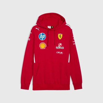 Týmová mikina s kapucí Scuderia Ferrari F1 s logy sponzorů - M