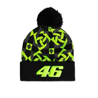 Zimní čepice s bambulí VR46 Valentino Rossi černá