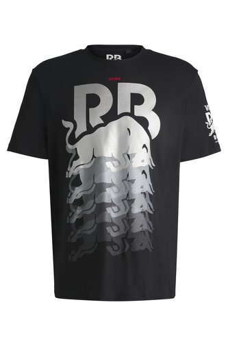 Volnočasové tričko HUGO - Visa Cash App RB černé s potiskem Bulls - M