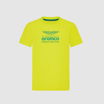 Aston Martin F1 Team dětské volnočasové tričko LOGO světle žluté - 164 CM
