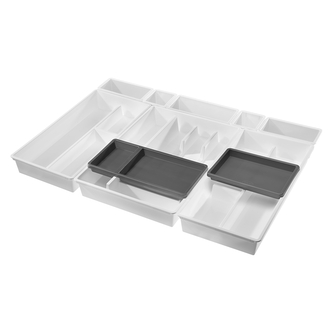 Příborník BELLA - 10-dílný bílá/šedá