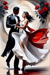 Diamantový obrázek - tanečníci 30 x 40 cm